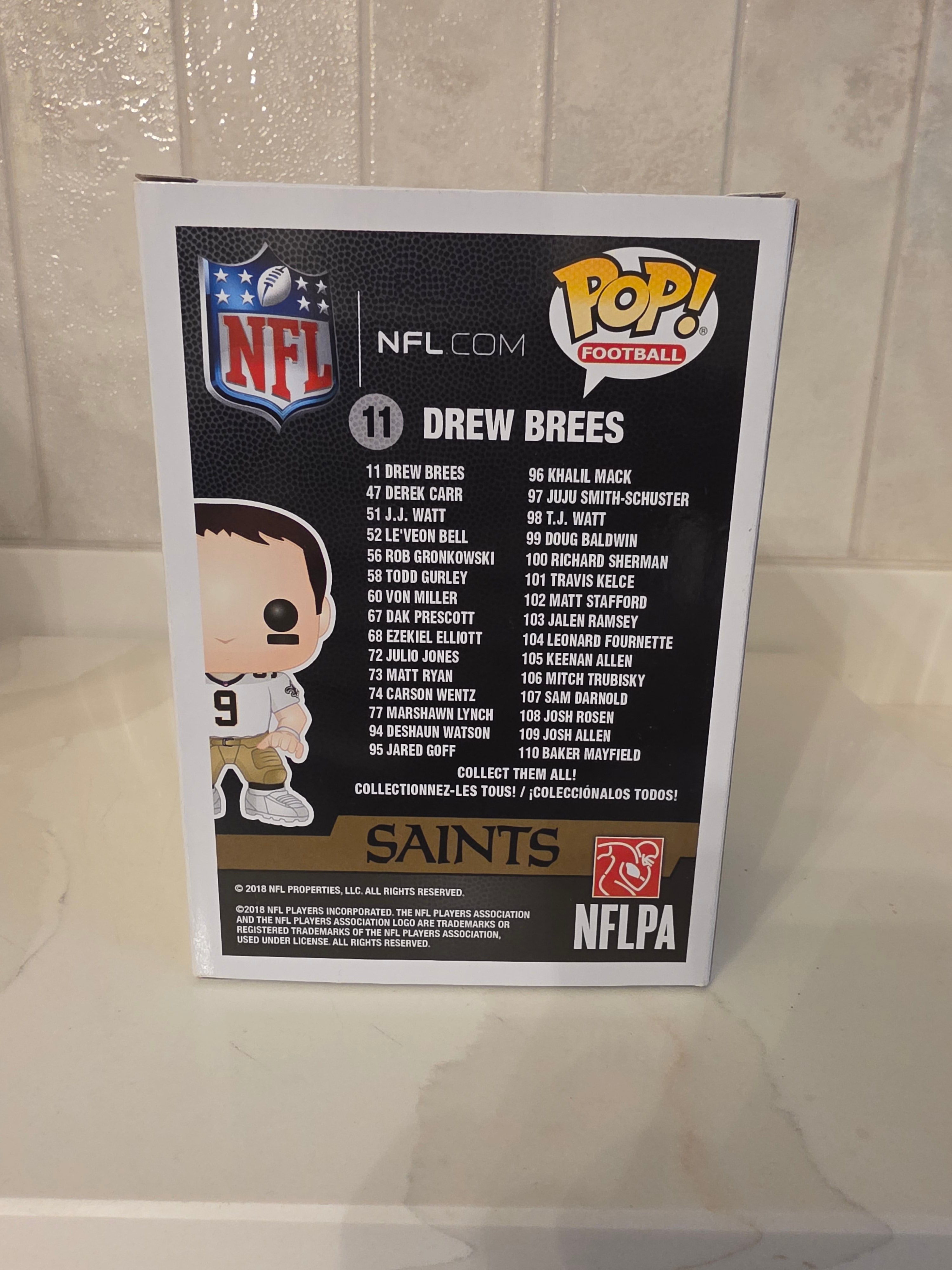 Funko Pop! NFL Saints Drew Brees 11 (white shirt) (pre-owned)