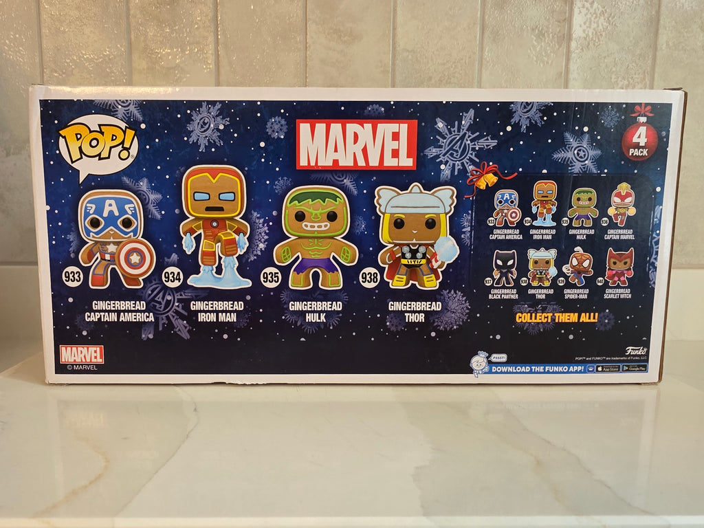 Funko Pop! 4-pack Gingerbread Captain America / Iron man / Hulk / Thor (pre-owned)
